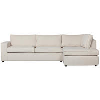 ECKSOFA Thomas Naturfarben Webstoff  - Schwarz/Naturfarben, Design, Kunststoff/Textil (283/197cm) - Livetastic