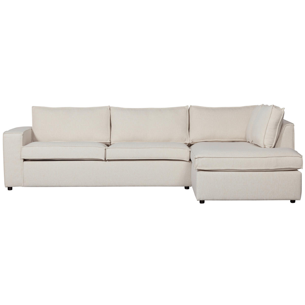 ECKSOFA Thomas Naturfarben Webstoff  - Schwarz/Naturfarben, Design, Kunststoff/Textil (283/197cm) - Livetastic