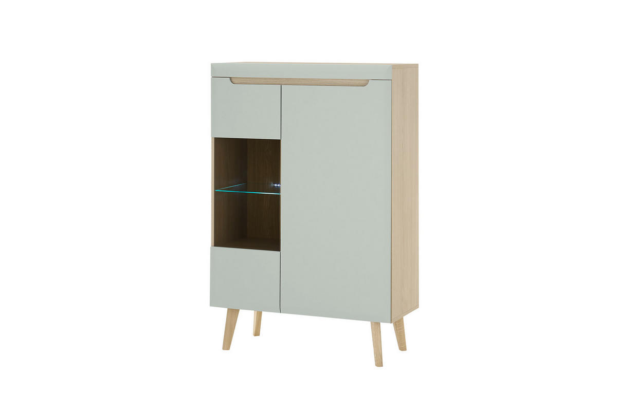 HIGHBOARD  in 90/134/40 cm  - Eichefarben/Grün, Design, Holzwerkstoff (90/134/40cm) - MID.YOU
