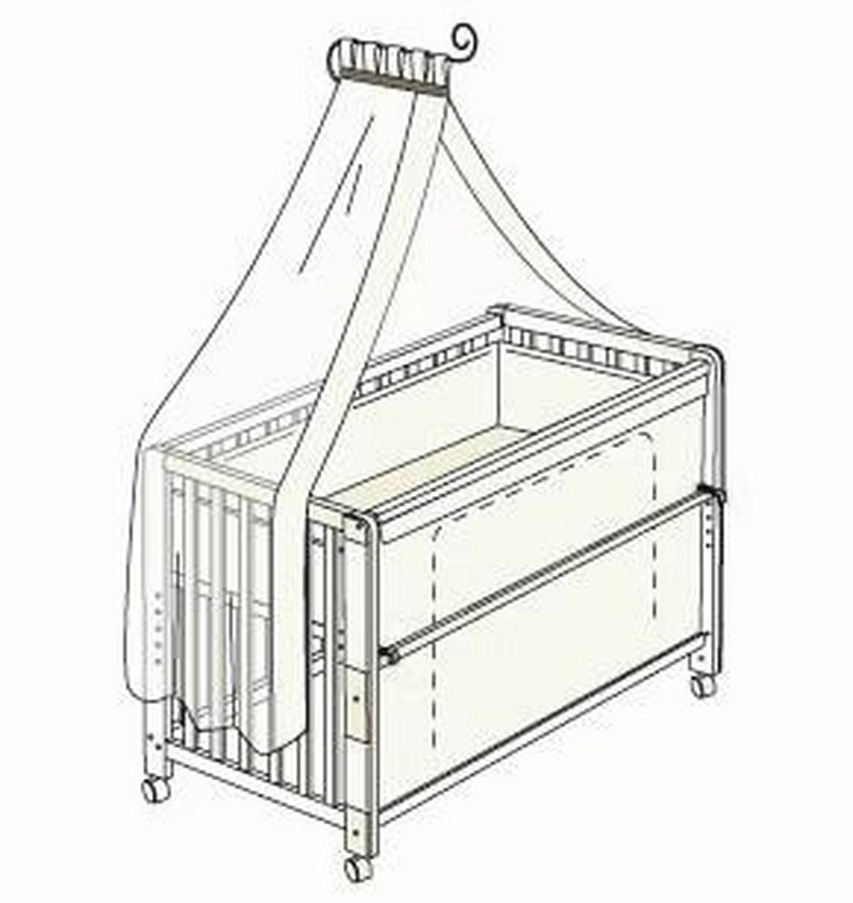 GITTERBETT-KOMPLETTSET Room Bed Little Stars 60/120 cm  - Weiß/Grau, Basics, Holz/Textil (60/120cm) - Roba