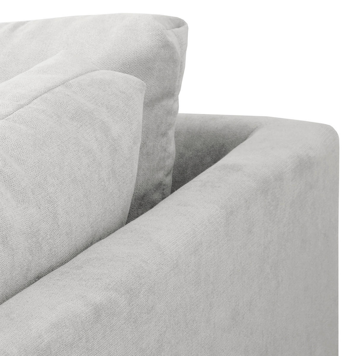 ECKSOFA inkl. Hocker Ariella Hellgrau Mikrofaser  - Hellgrau/Naturfarben, Design, Holz/Textil (161/231cm) - Livetastic