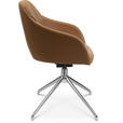 ARMLEHNSTUHL  in Aluminium Echtleder pigmentiert  - Cognac/Alufarben, Design, Leder/Metall (58/81,5-84,5/60cm) - Johann Jakob