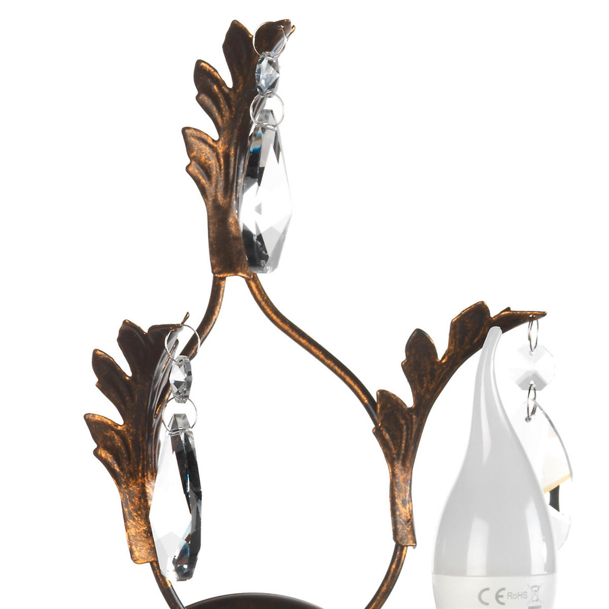 WANDLEUCHTE 30/30/20 cm   - Bronzefarben, KONVENTIONELL, Glas/Metall (30/30/20cm)