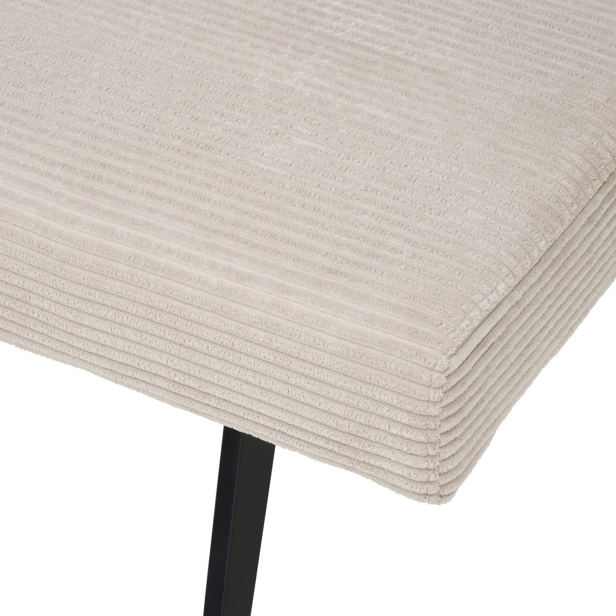 SITZBANK Metall, Textil Beige  - Beige/Schwarz, Konventionell, Textil/Metall (140/49/47cm) - MID.YOU