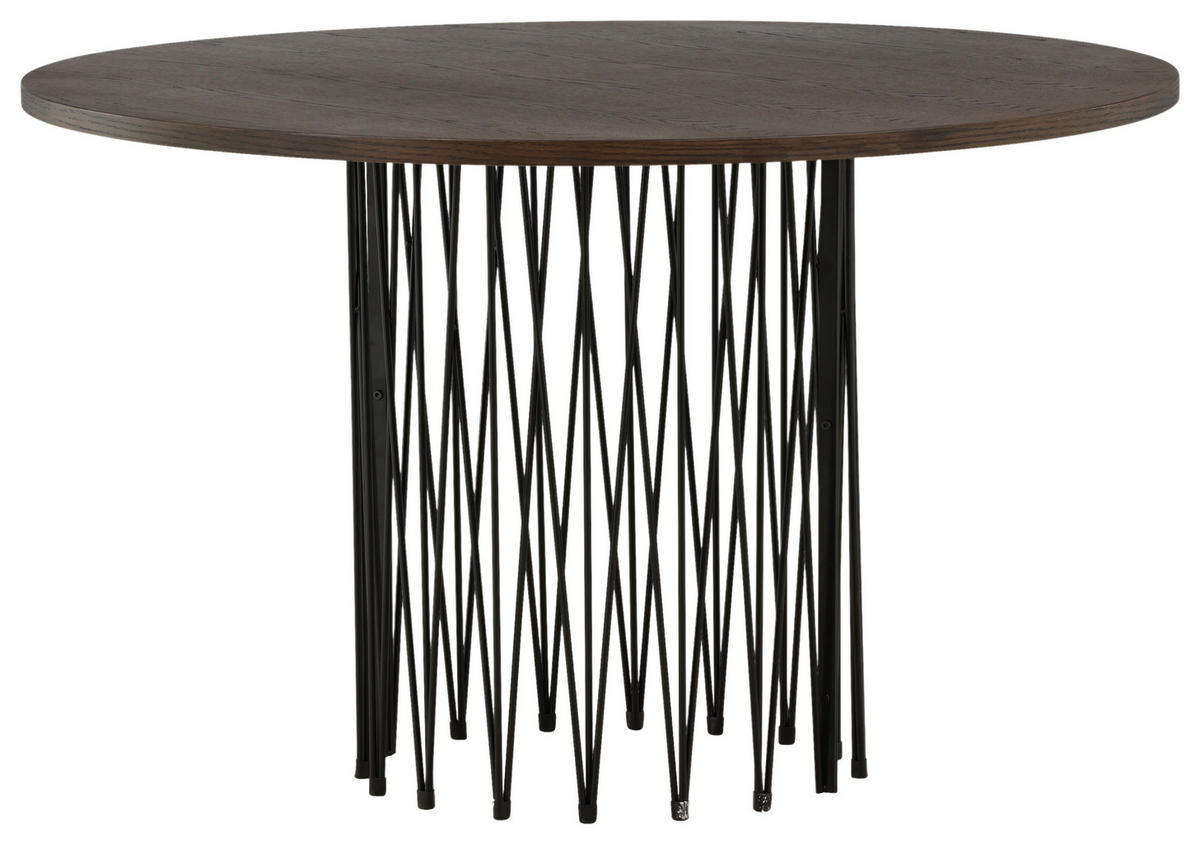 MATBORD i metall, trämaterial 120/120/74 cm   - svart/mörkbrun, Design, metall/trämaterial (120/120/74cm) - Livetastic