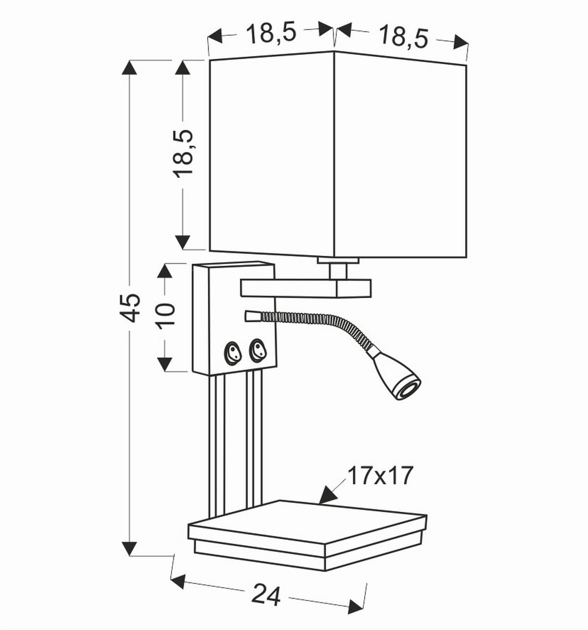 VÄGGLAMPA 45/24/18,5 cm   - svart, Klassisk, metall (45/24/18,5cm)