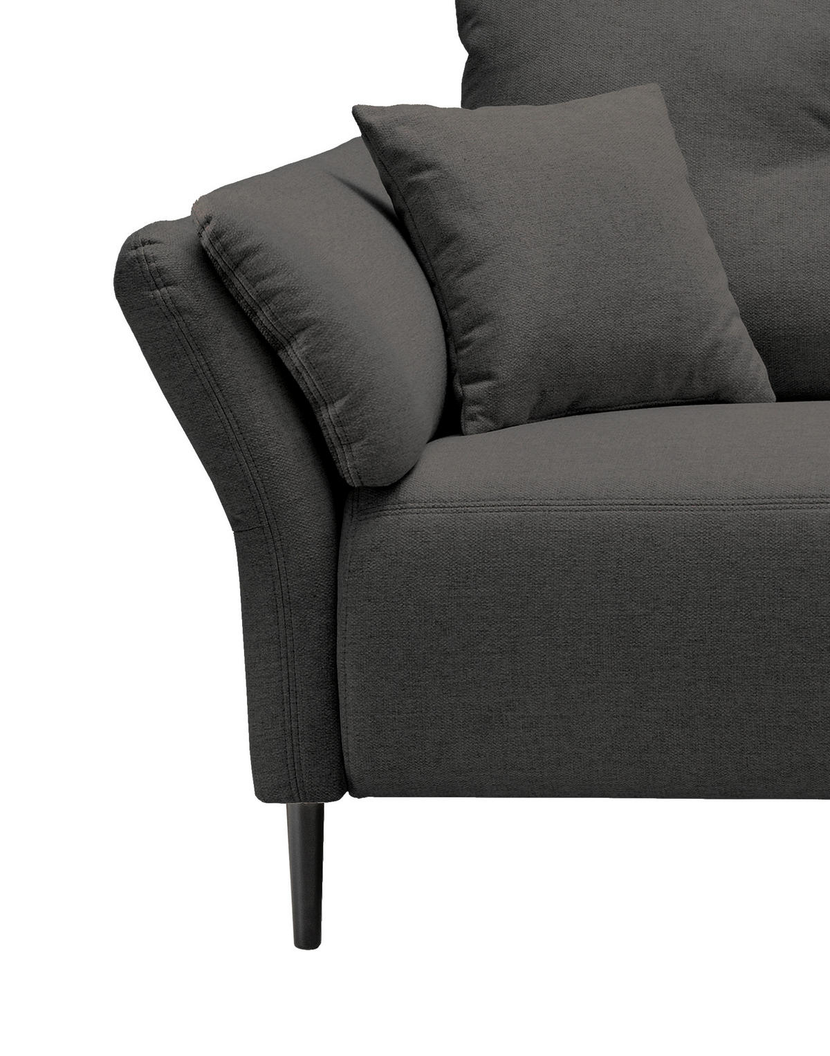 ECKSOFA in Mikrofaser Anthrazit  - Anthrazit/Schwarz, Modern, Holz/Textil (269/172cm) - MID.YOU