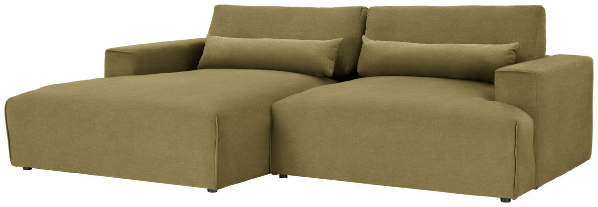ECKSOFA Struktur Khaki  - Khaki/Schwarz, Design, Kunststoff/Textil (187/267cm) - Stylife