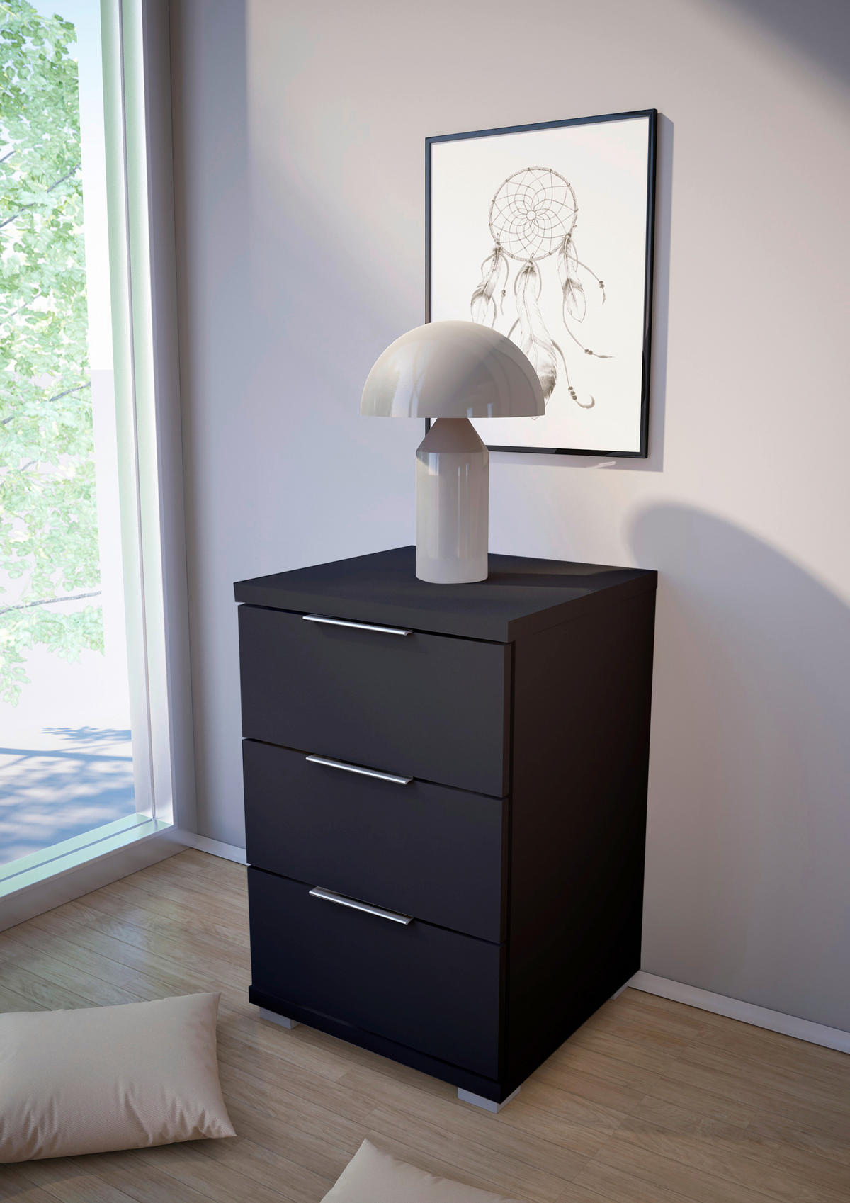 SÄNGBORD i  - silver, Basics (46/61cm) - Best Price