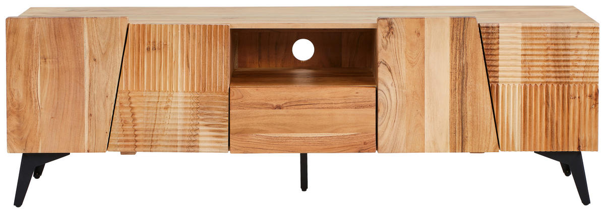 LOWBOARD  in 160/50/40 cm  - Schwarz/Akaziefarben, Modern, Holz/Metall (160/50/40cm) - Livetastic
