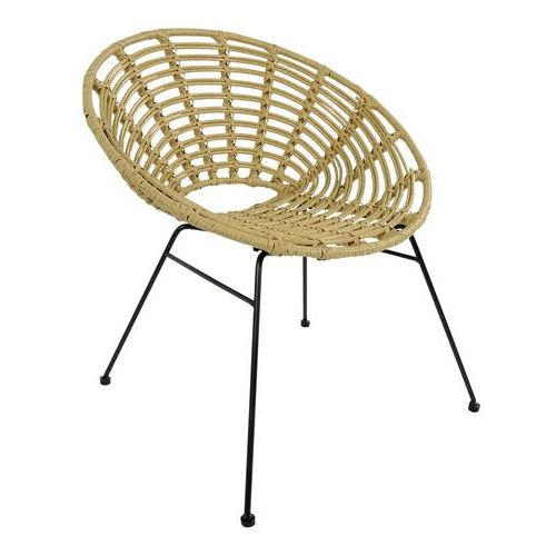 Gartenstuhl in Metall, Kunststoff Naturfarben, Schwarz