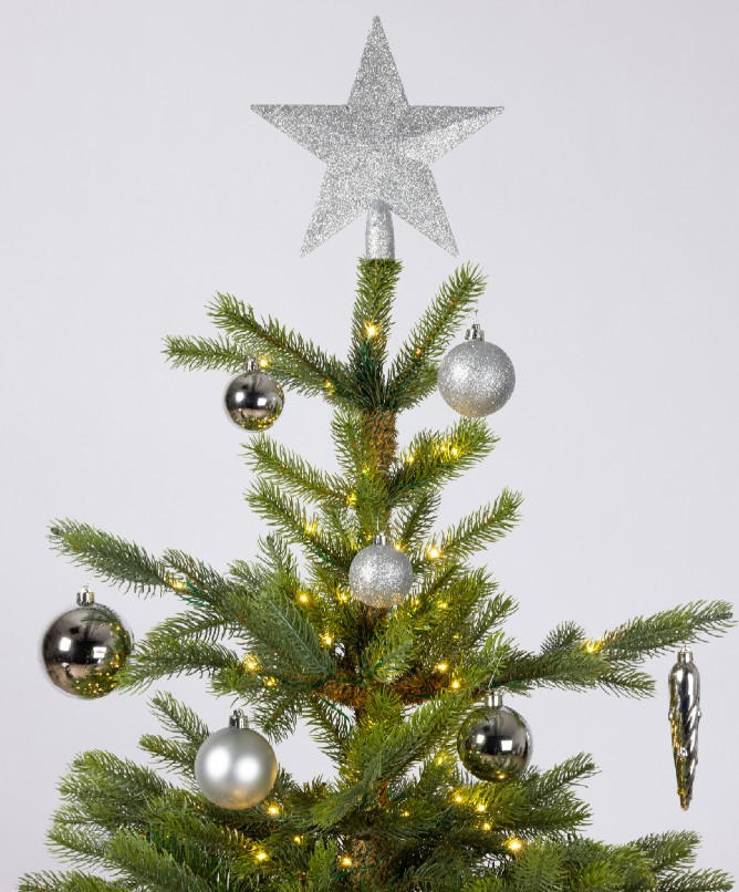CHRISTBAUMKUGEL-SET 6 cm 33-teilig  - Silberfarben, Basics, Kunststoff (6cm) - X-Mas