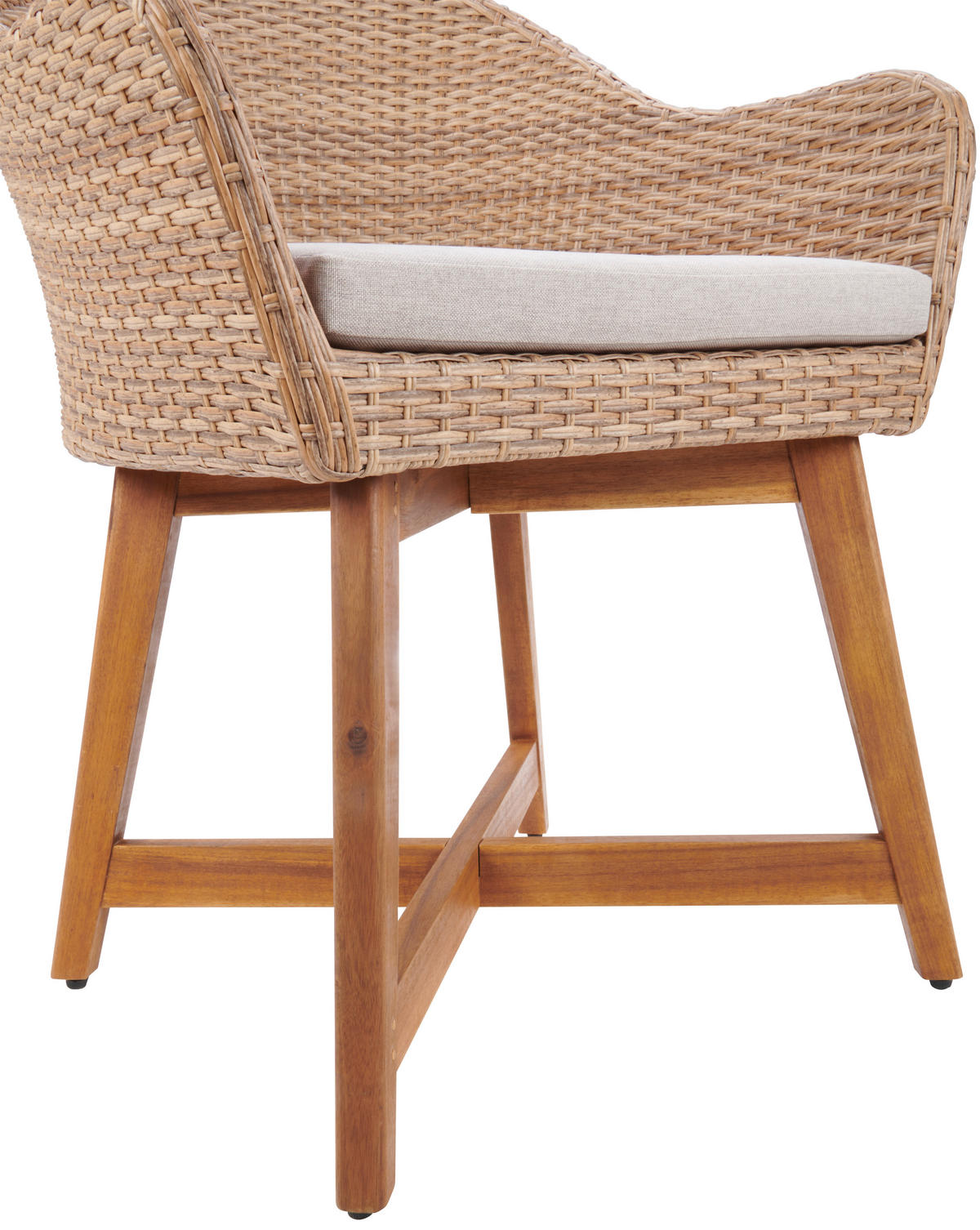 GARTENSESSEL Akazie Stahl Hellbraun  - Hellbraun, MODERN, Holz/Kunststoff (62/86/64cm) - Ambia Garden