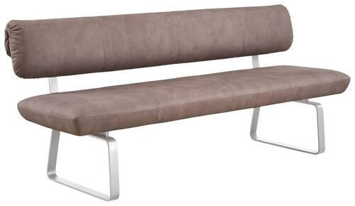 SITZBANK 200/88/68 cm Grau, Edelstahlfarben  - Edelstahlfarben/Grau, Design, Textil/Metall (200/88/68cm) - Venjakob