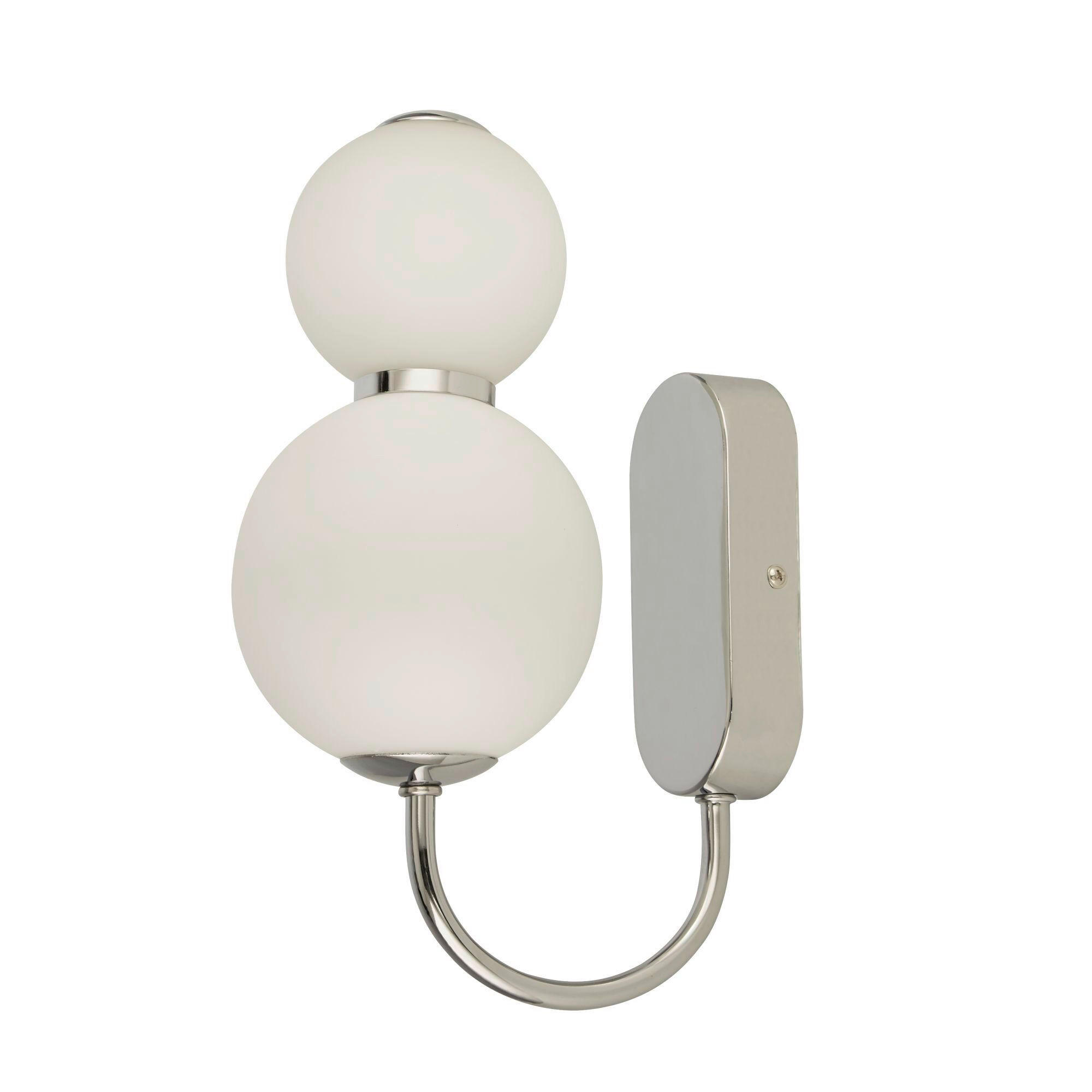 LED VÄGGLAMPA Snowball 12/28 cm   - vit/kromfärg, Basics, metall/glas (12/28cm)