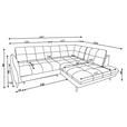 ECKSOFA Dunkelbraun Flachgewebe, Leinenoptik  - Dunkelbraun/Schwarz, MODERN, Textil/Metall (247/208cm) - Xora