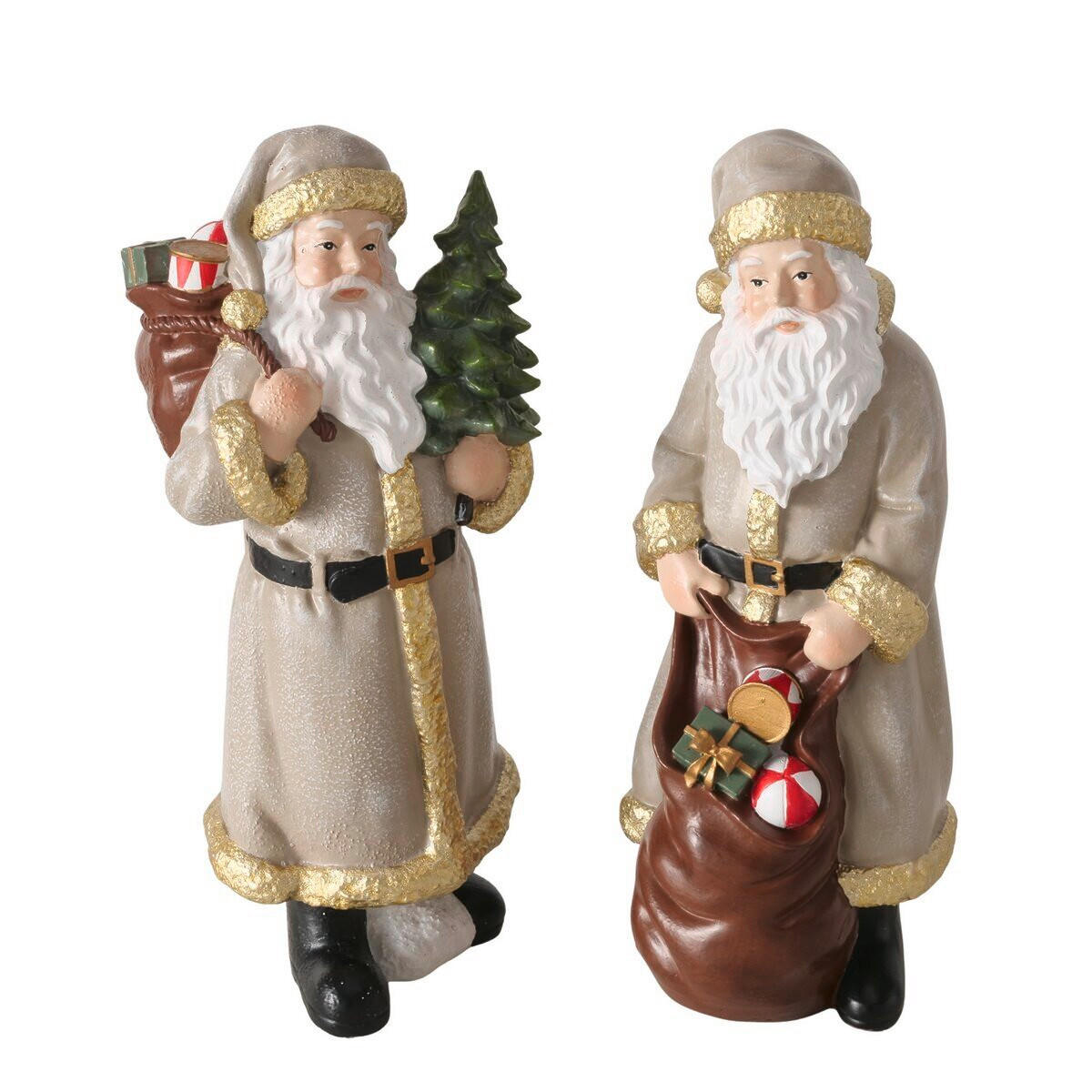KARÁCSONYI FIGURA - bézs, Basics, műanyag (7,5/18,5/8cm)