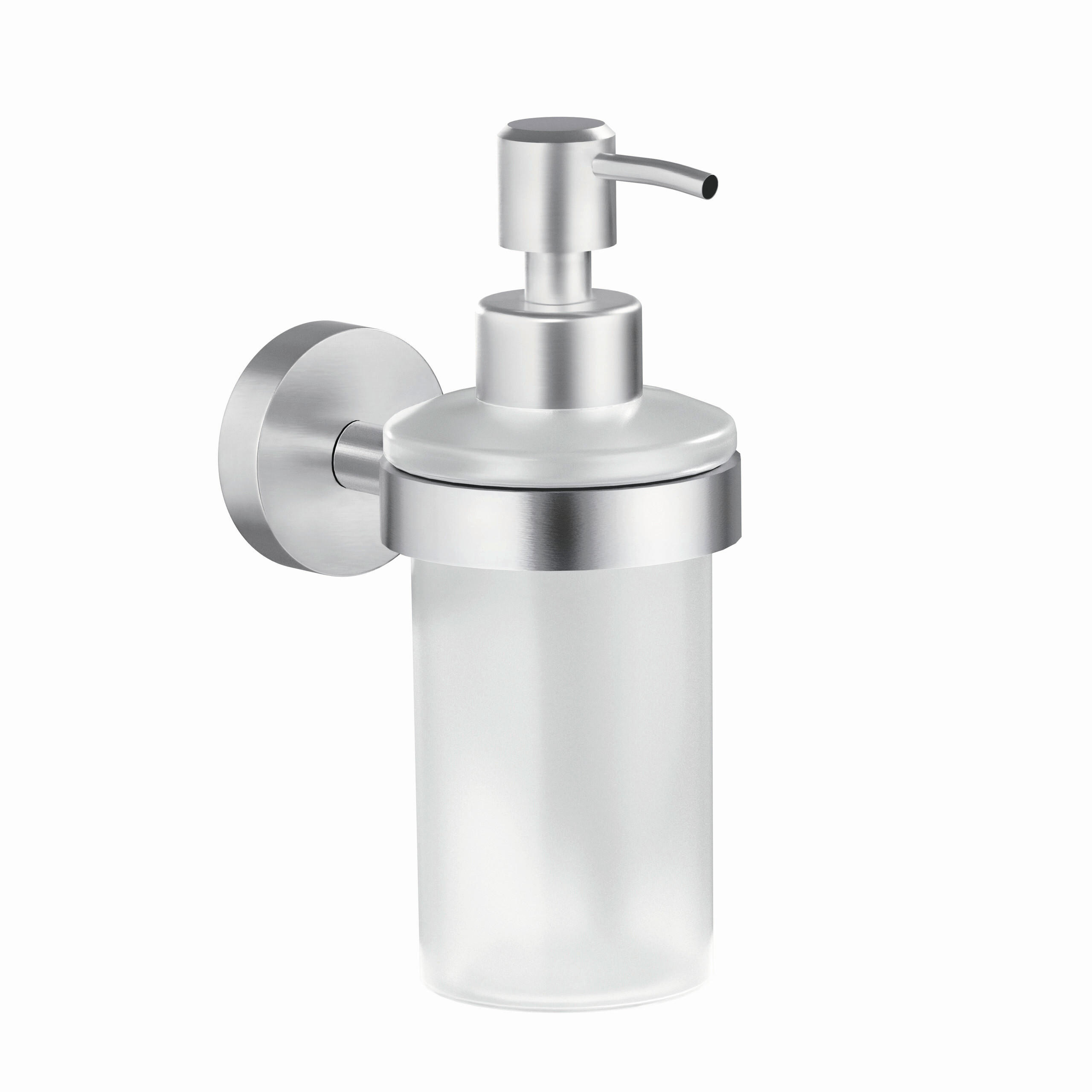 SEIFENSPENDER MOON  - Edelstahlfarben/Weiß, Basics, Glas/Metall (11,8/17,1/6,95cm) - Tesa