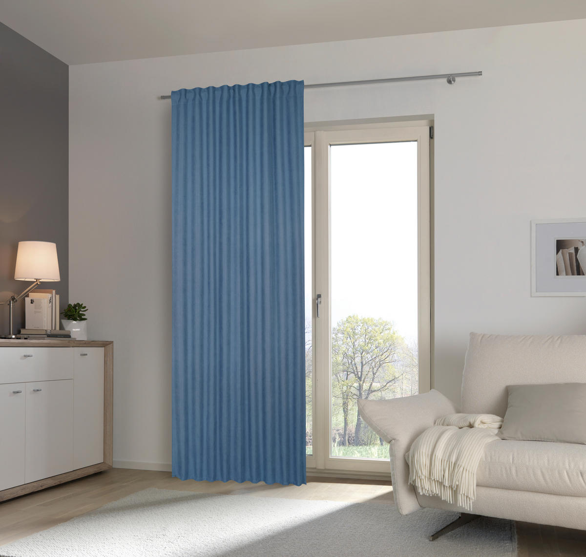 FERTIGVORHANG blickdicht  - Blau, Basics, Textil (135/245cm) - Esposa