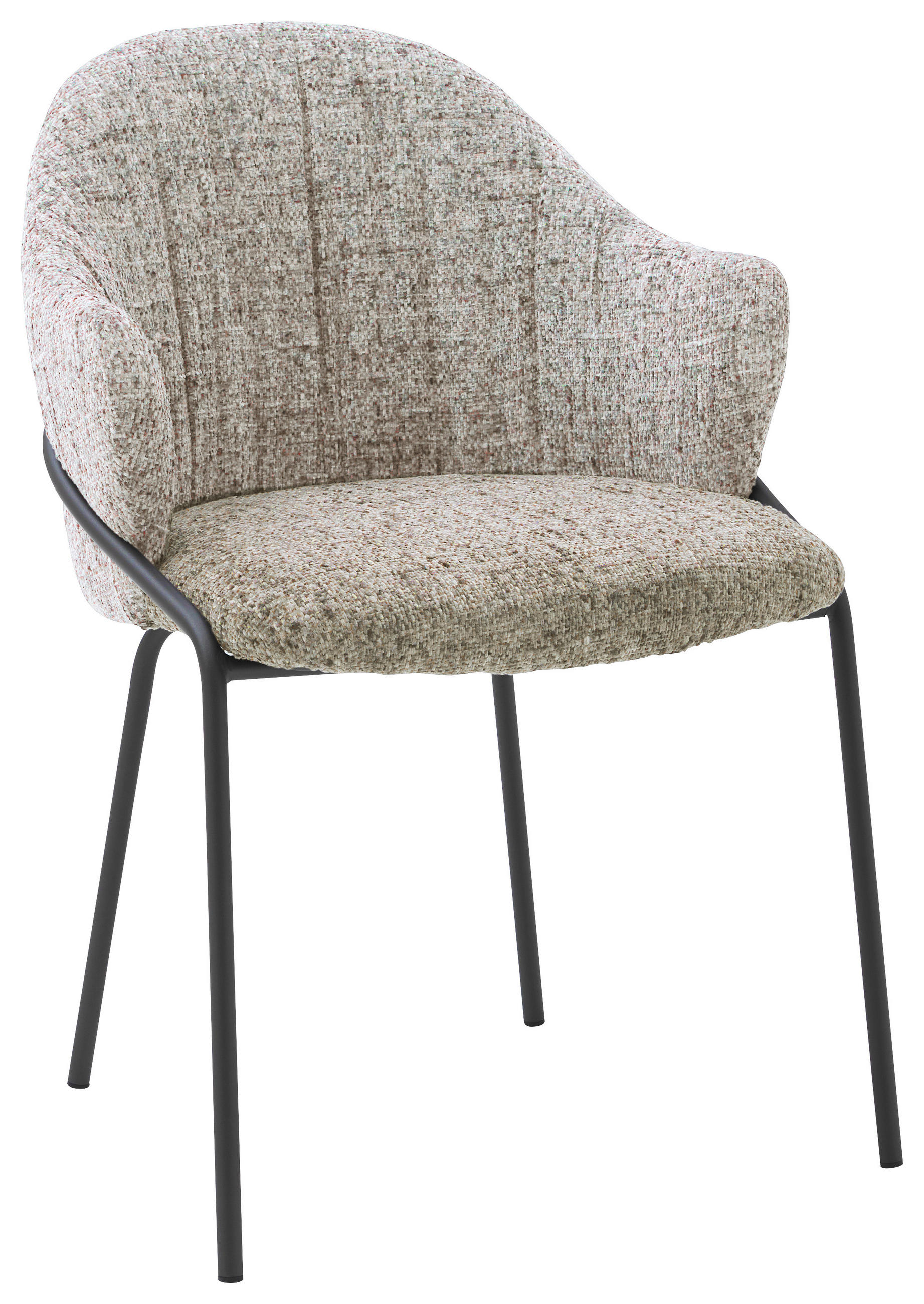 ARMLEHNSTUHL  in beflockt  - Taupe/Anthrazit, Design, Textil/Metall (55/84/55cm) - Emilio Belluti