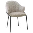 ARMLEHNSTUHL  in beflockt  - Taupe/Anthrazit, Design, Textil/Metall (55/84/55cm) - Belluti