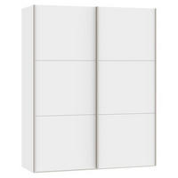 SCHWEBETÜRENSCHRANK  in Weiß  - Edelstahlfarben/Weiß, Design, Holzwerkstoff (152/195/65cm) - Carryhome