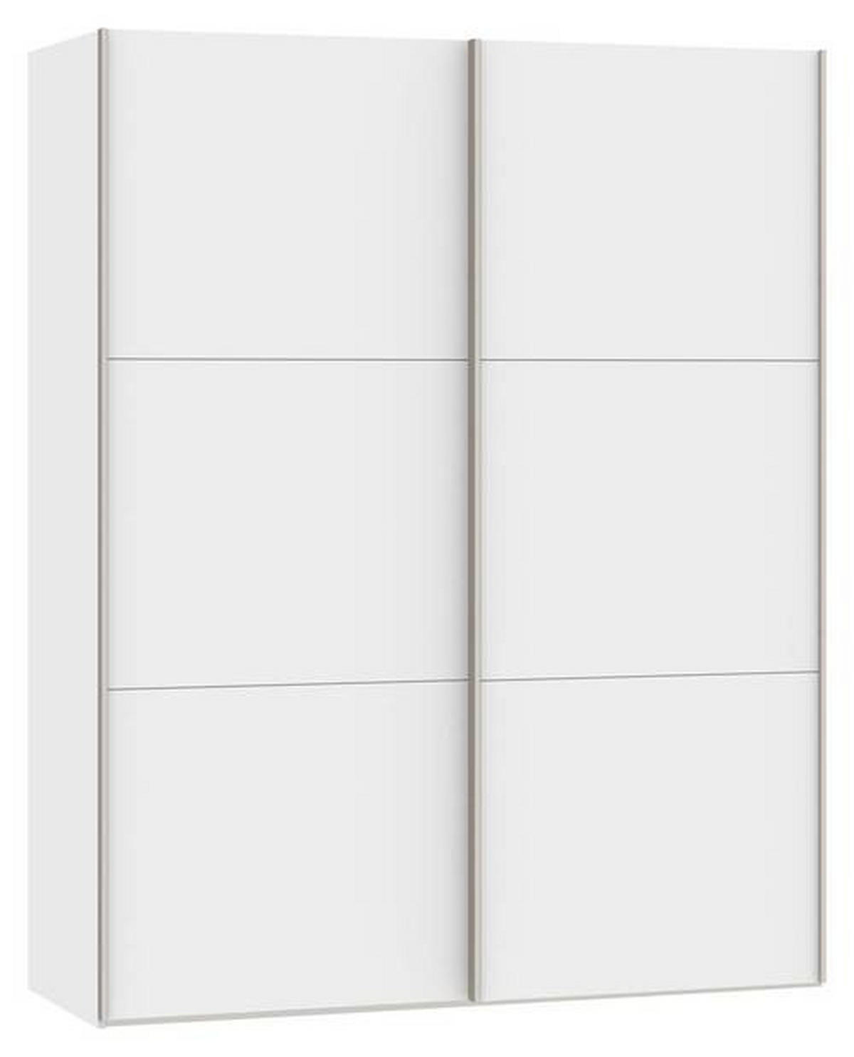 SCHWEBETÜRENSCHRANK  in Weiß  - Edelstahlfarben/Weiß, Design, Holzwerkstoff (152/195/65cm) - Carryhome