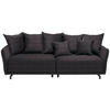 BIGSOFA in Velours Braun  - Schwarz/Braun, Design, Textil/Metall (226/91/103cm) - Carryhome