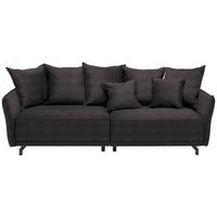 BIGSOFA in Velours Braun  - Schwarz/Braun, Design, Textil/Metall (226/91/103cm) - Carryhome