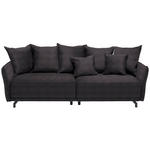 BIGSOFA in Velours Braun  - Schwarz/Braun, Design, Textil/Metall (226/91/103cm) - Carryhome
