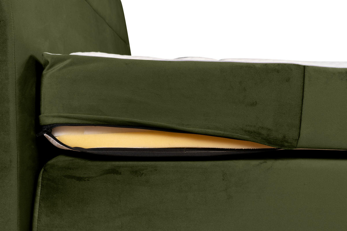Boxspring 160X200 CM 160/200 cm  verde închis  - maro/verde închis, Modern, lemn/metal (160/200cm) - Voleo