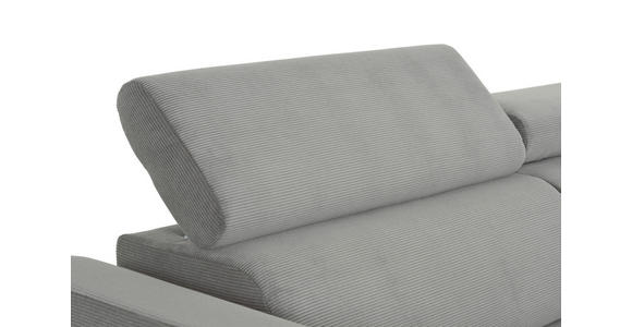 ECKSOFA Hellgrau Feincord - Hellgrau/Schwarz, Design, Textil/Metall (205/280cm) - Xora