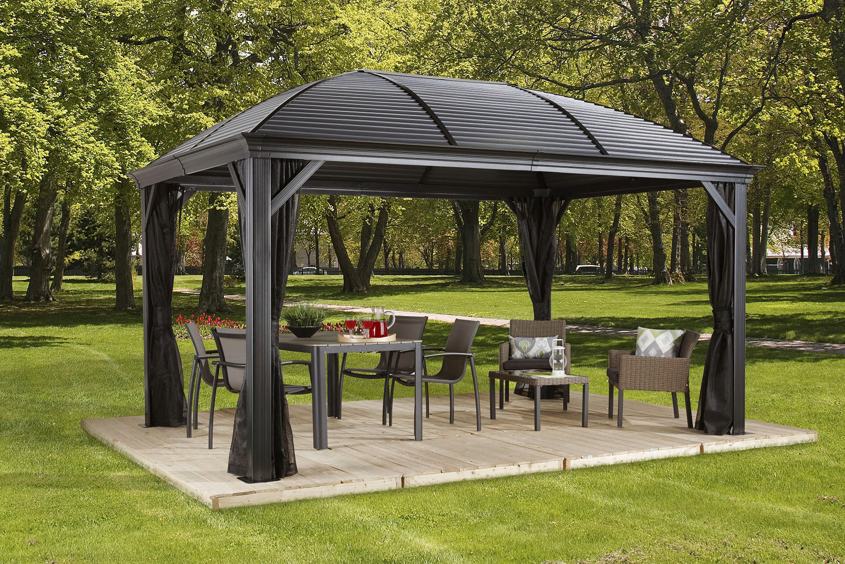 PAVILLON 423/283/298 cm   - Anthrazit, Basics, Metall (423/283/298cm)