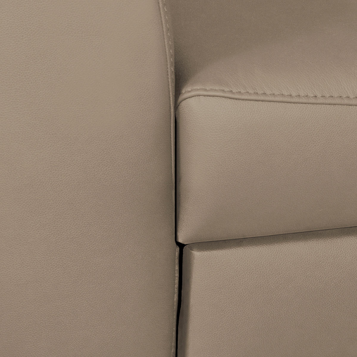 ECKSOFA in Lederlook Echtleder Sahara  241/168 cm  - Chromfarben/Sahara, Design, Leder/Textil (241/168cm) - Livetastic