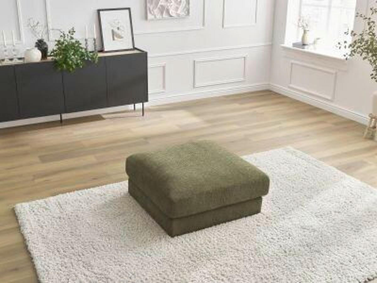 HOCKER LEONARD Struktur Grün  - Schwarz/Grün, MODERN, Kunststoff/Textil (86/43/86cm)