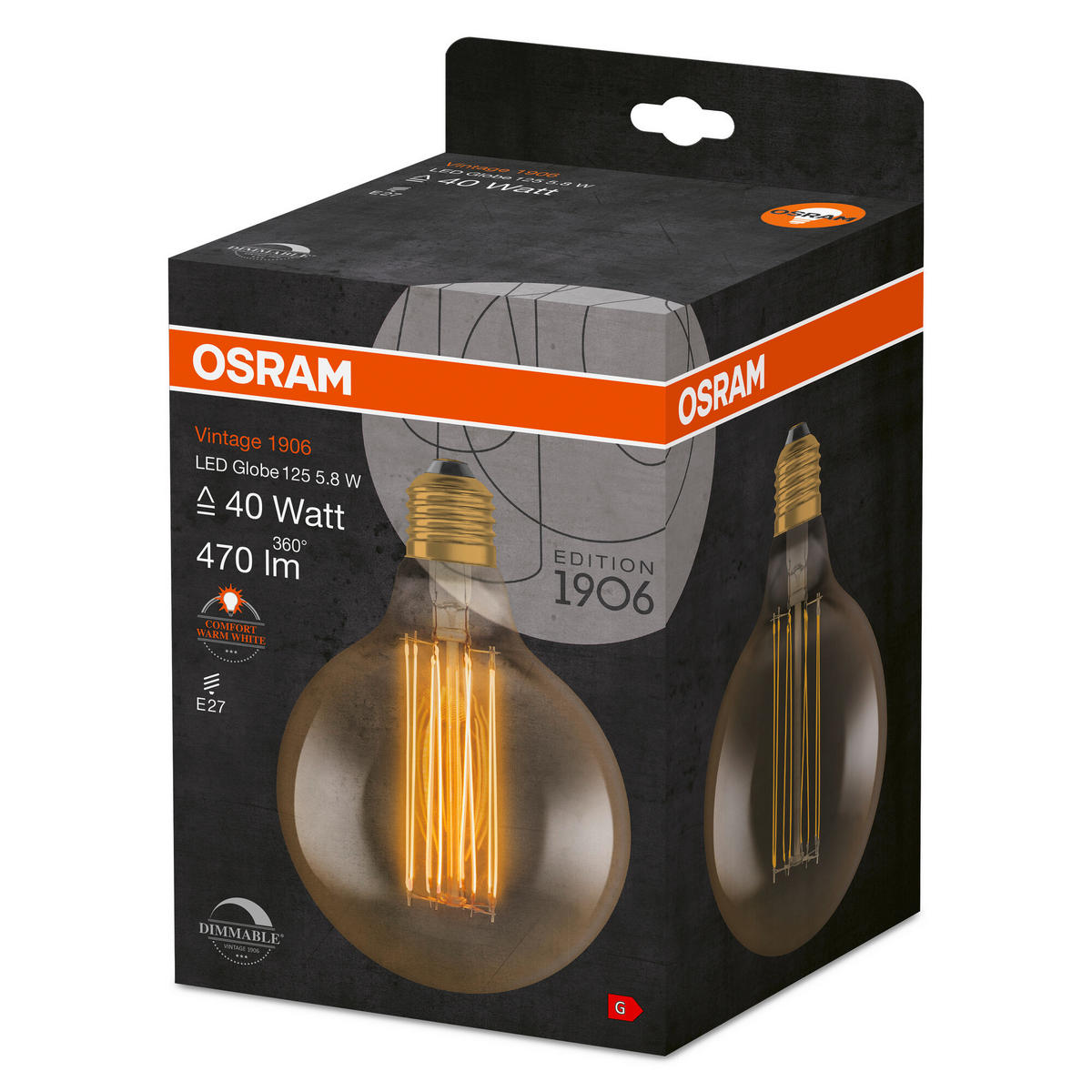 LED-LEUCHTMITTEL   E27 5,8 W 470 lm  - Goldfarben, Basics, Glas (12,4/17,3cm) - Ledvance
