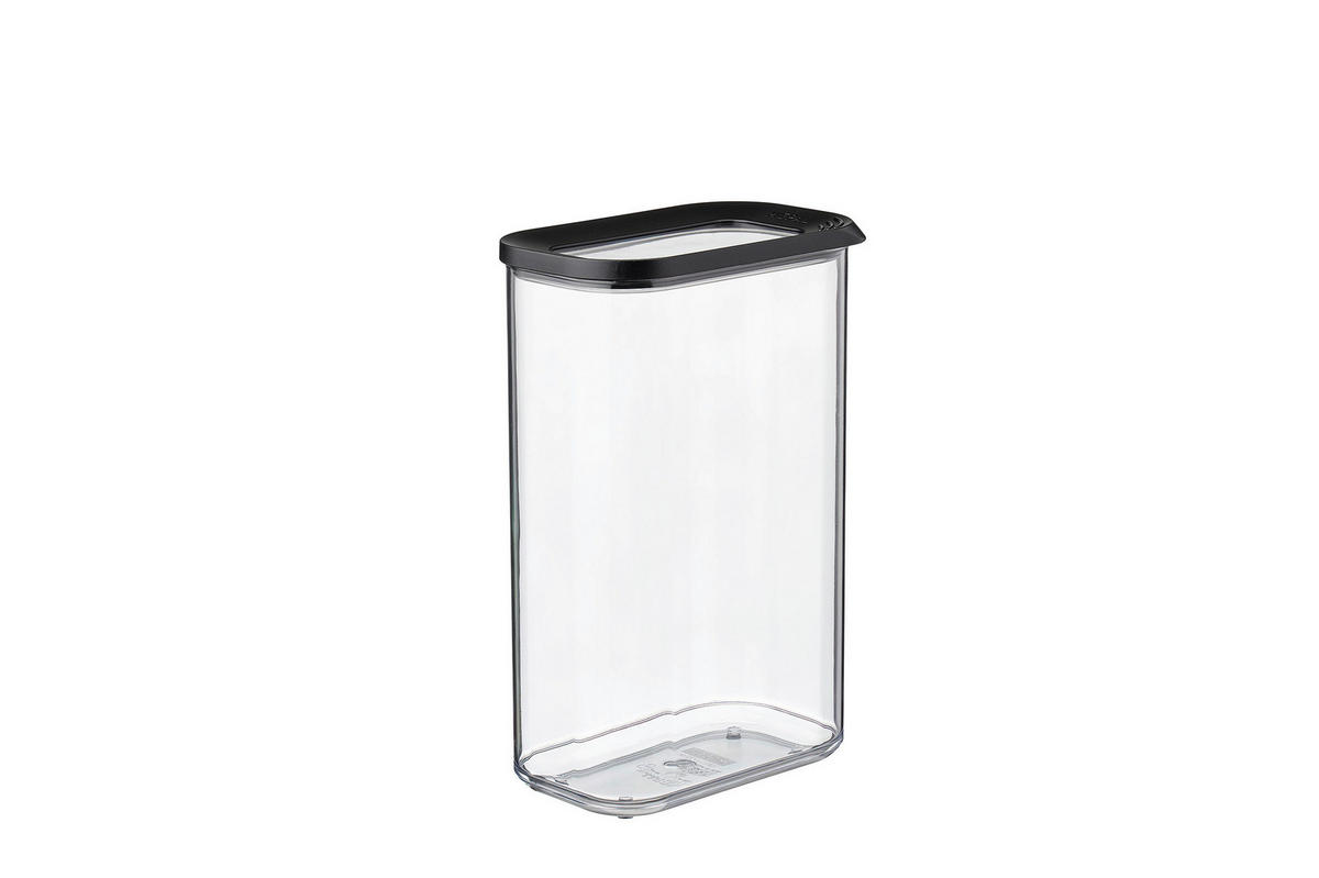 VORRATSDOSENSET 5-teilig  - Transparent/Schwarz, KONVENTIONELL, Kunststoff (14,7/27,5/23cm) - Mepal