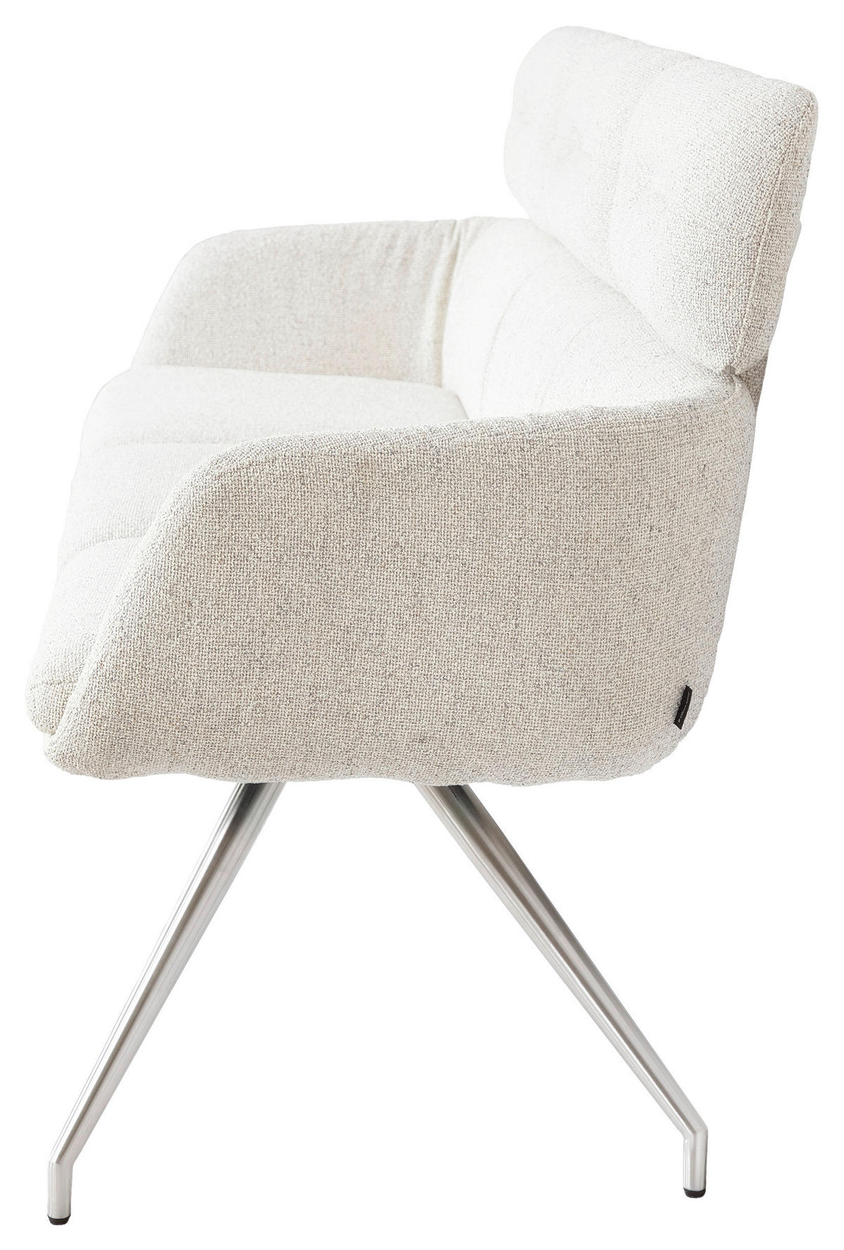SITZBANK 200/92,5/67 cm Webstoff Edelstahlfarben, Beige  - Edelstahlfarben/Beige, Design, Textil/Metall (200/92,5/67cm) - Dieter Knoll