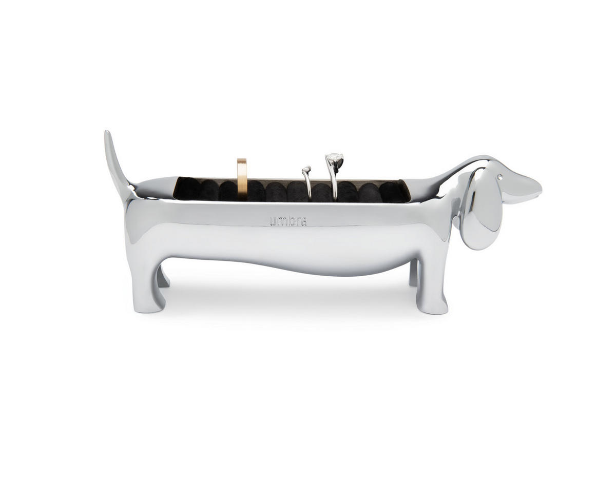 DRŽAČ ZA PRSTENJE  15/4/6 cm     - boja hroma, Osnovno, metal/tekstil (15/4/6cm) - Umbra