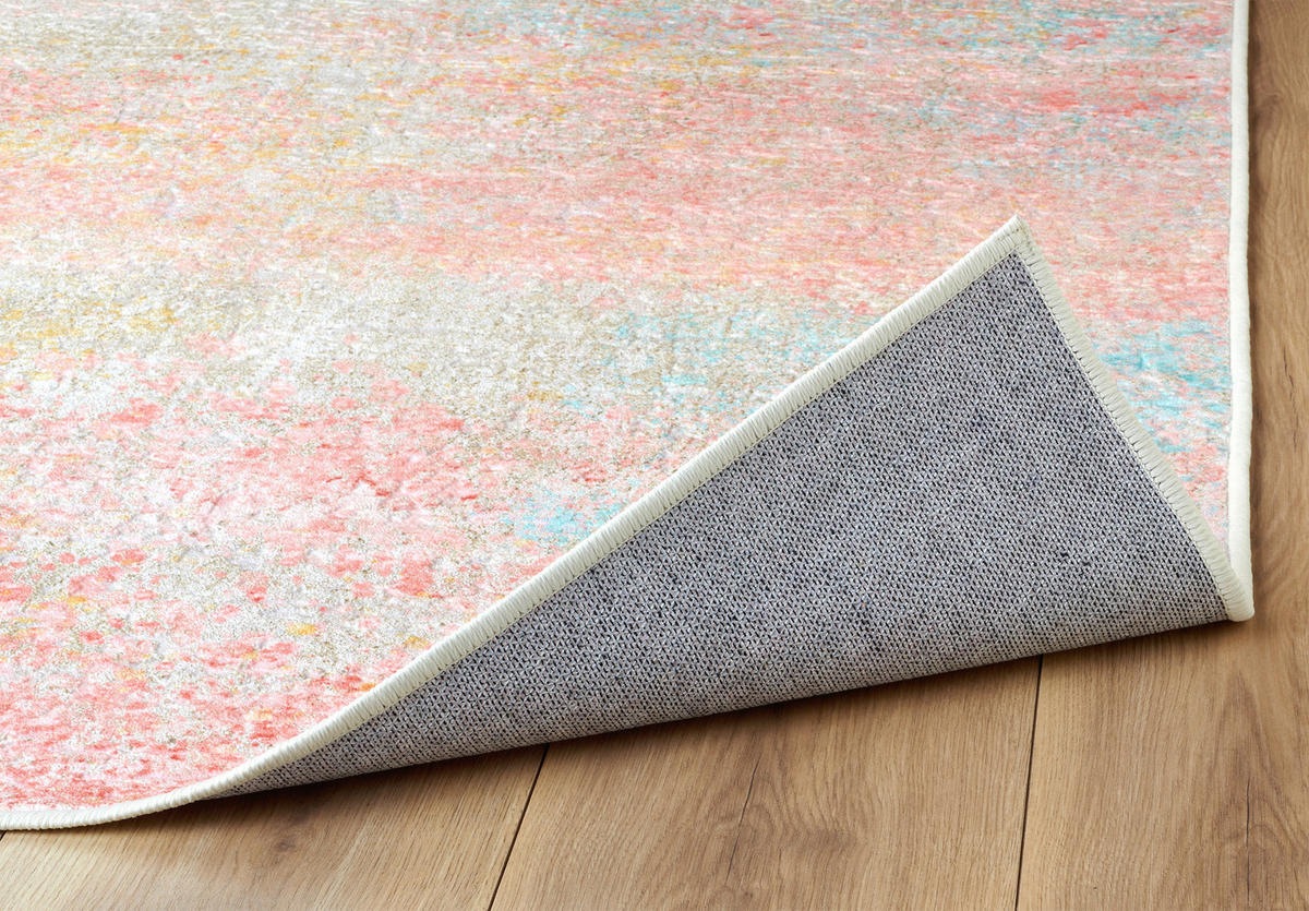 VINTAGE-TEPPICH 200/290 cm ONDEA FIORITH Rosa, Türkis, Dunkelgelb  - Türkis/Dunkelgelb, Design, Kunststoff/Textil (200/290cm) - Lindorug