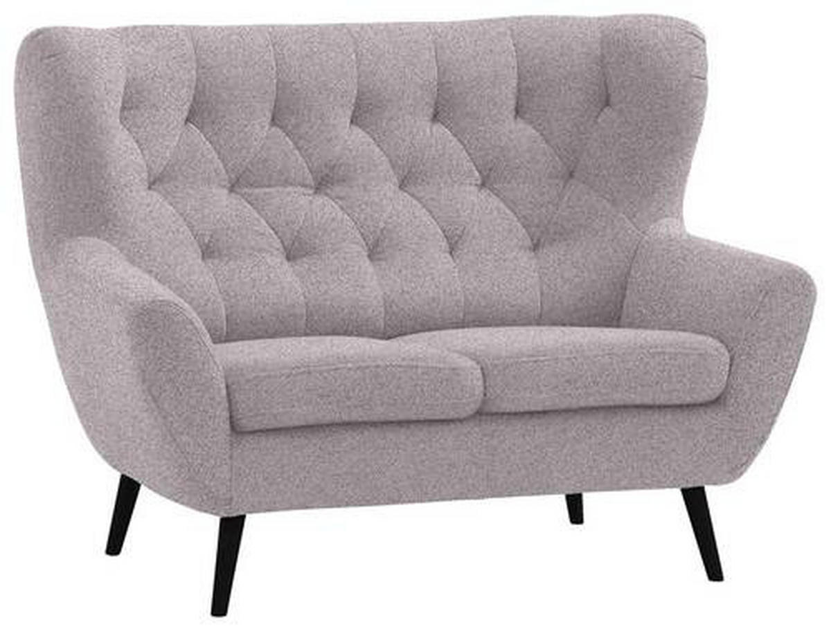 2-SITZER-SOFA in Flachgewebe Grau, Lila  - Lila/Schwarz, Design, Holz/Textil (137/101/95cm) - Stylife