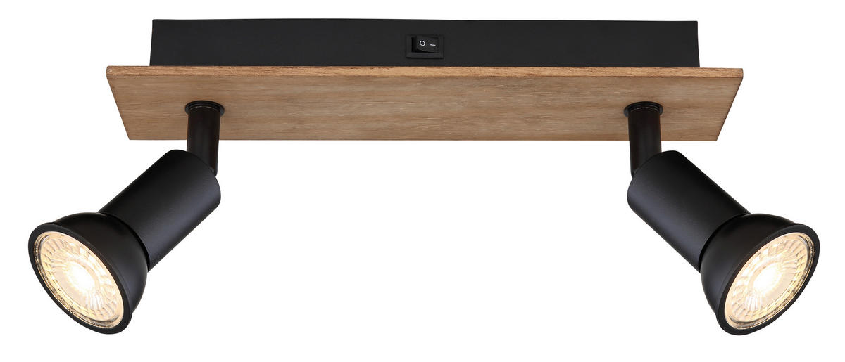 REFLEKTOR  DREW   25/6/9 cm          - črna/temno rjava, Natur, kovina/les (25/6/9cm)