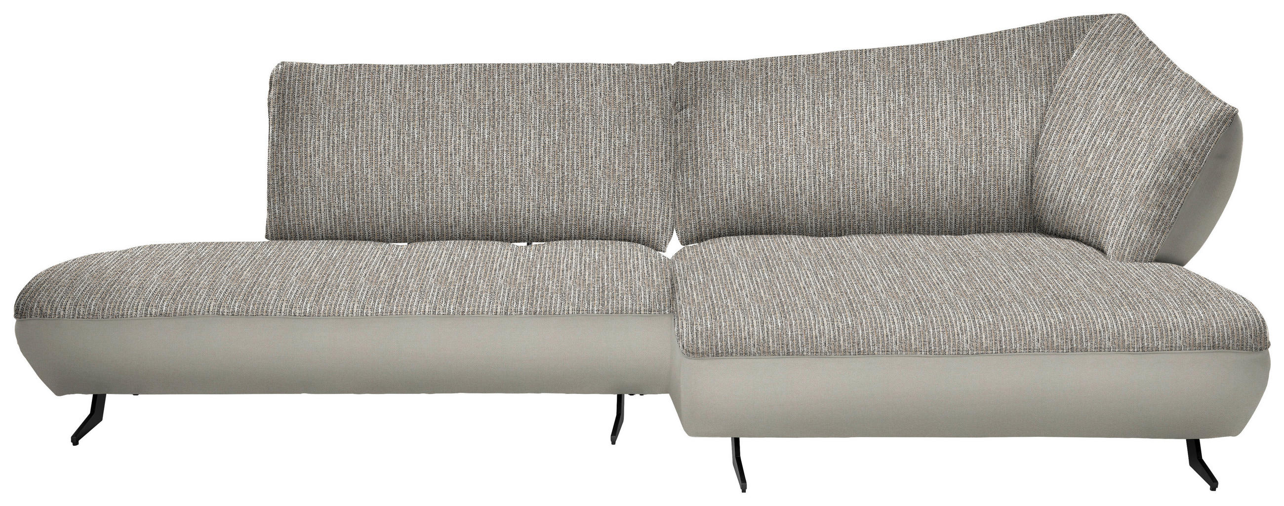 ECKSOFA in Webstoff, Struktur Naturfarben, Sandfarben  - Sandfarben/Anthrazit, Design, Textil/Metall (265/172cm) - Joop!