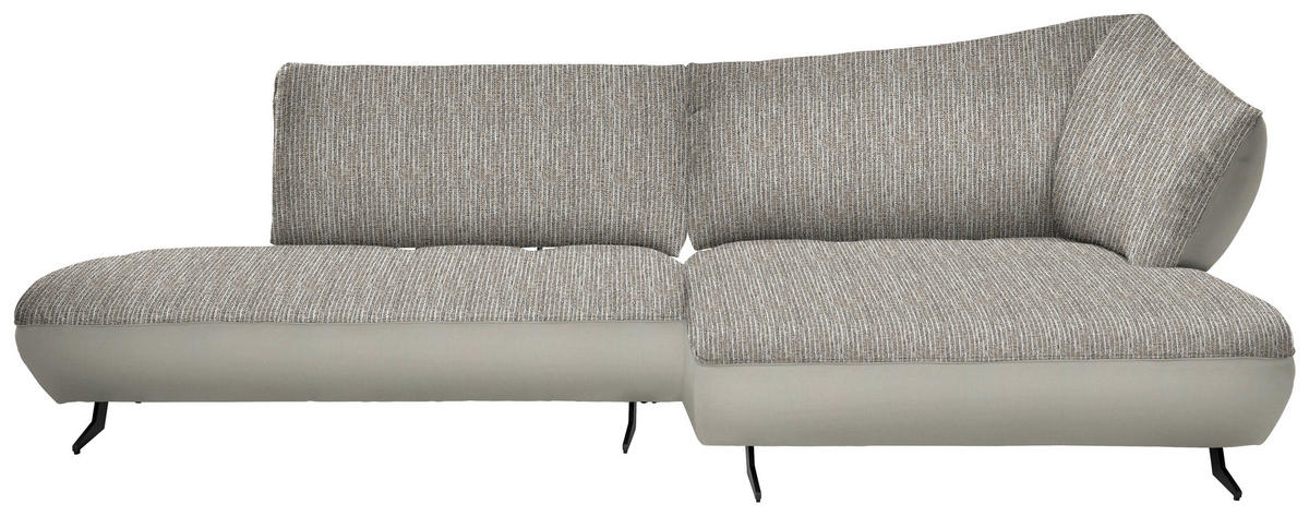 ECKSOFA in Webstoff, Struktur Naturfarben, Sandfarben  - Sandfarben/Anthrazit, Design, Textil/Metall (265/172cm) - Joop!