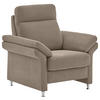 FERNSEHSESSEL in Flachgewebe Taupe  - Taupe/Alufarben, Modern, Textil/Metall (96/103/89cm) - Pure Home Comfort