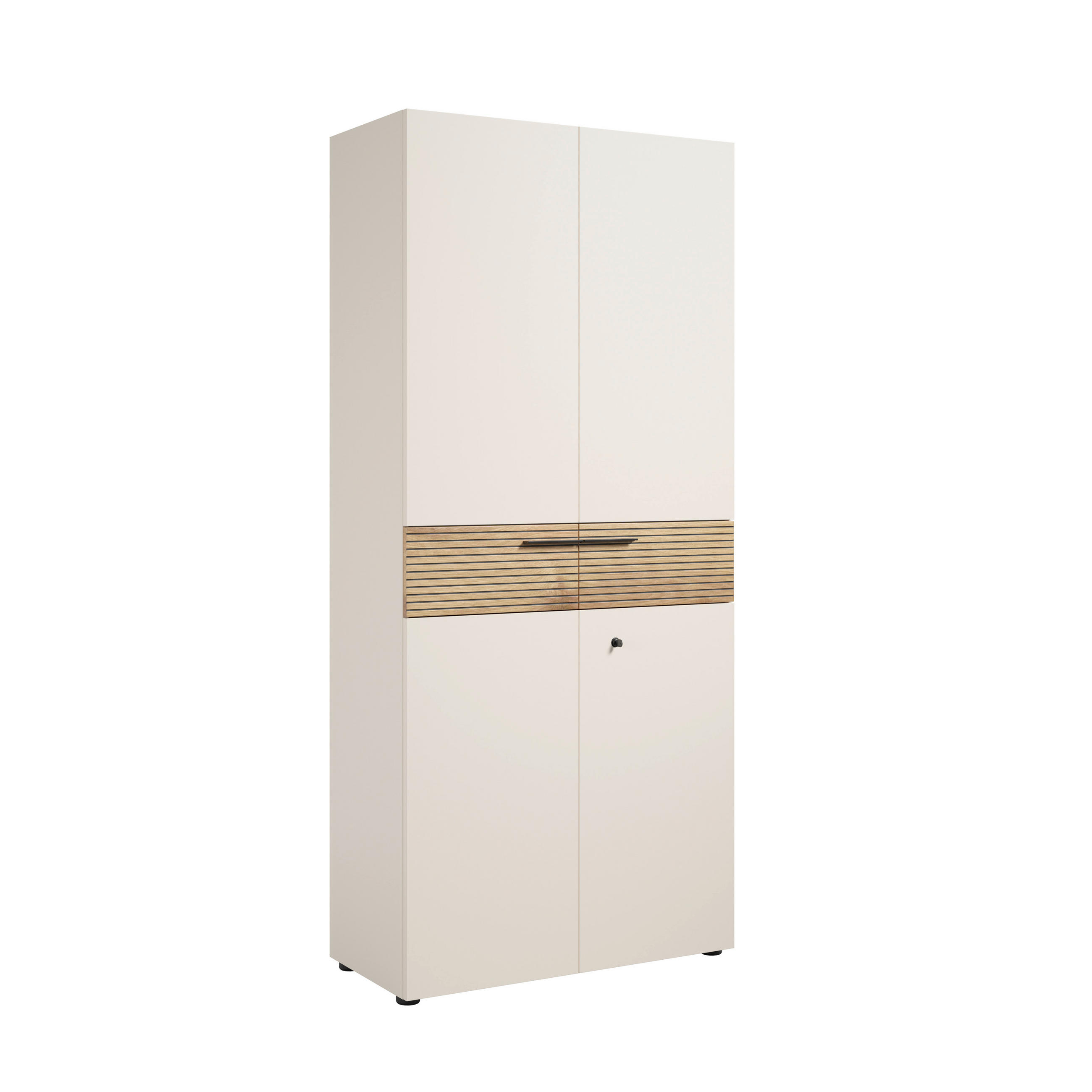 AKTENSCHRANK Schwarz, Eichefarben, Kaschmir  - Kaschmir/Eichefarben, MODERN, Holzwerkstoff (89,8/201/43cm) - Novel