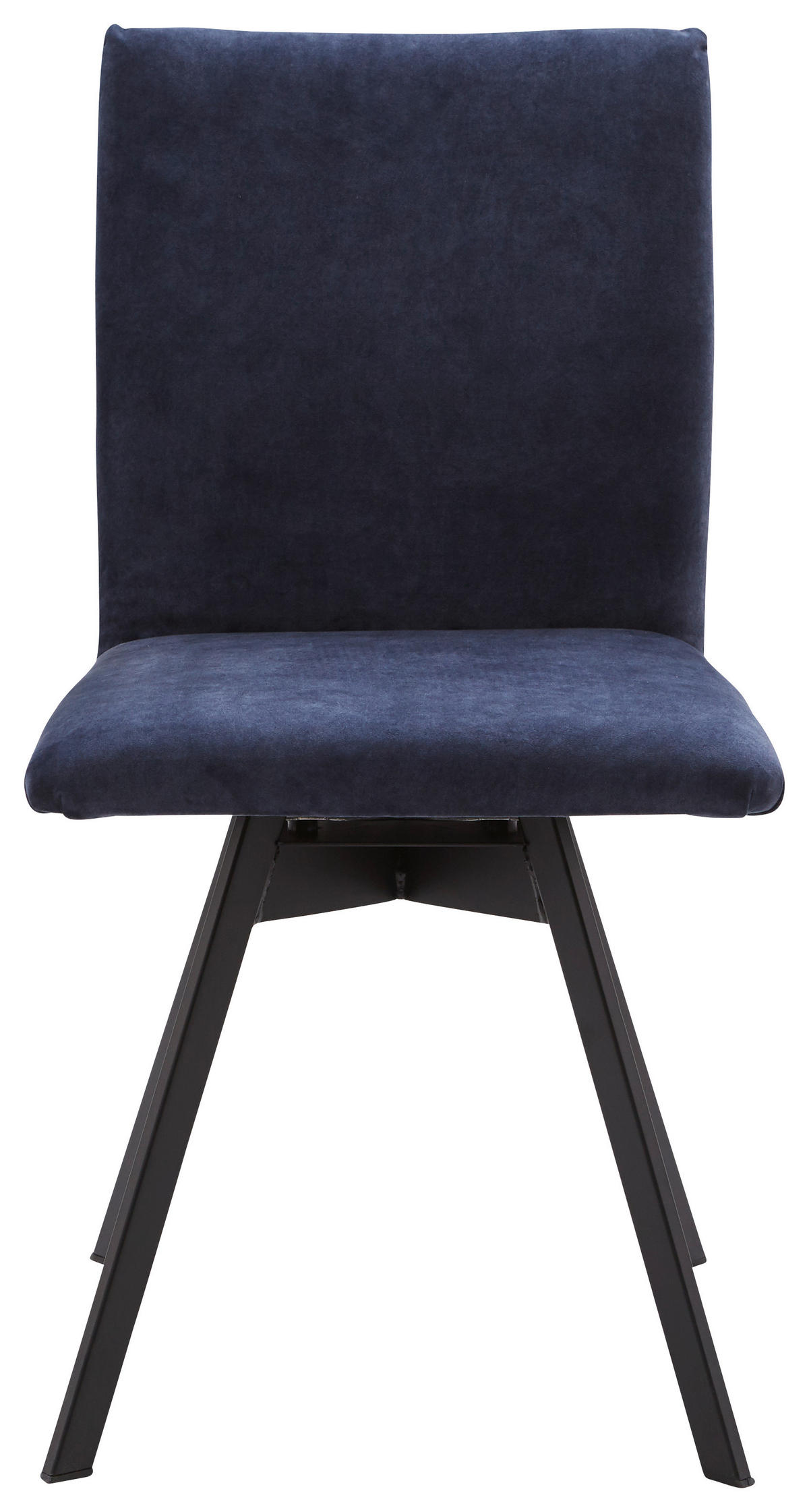 STUHL  in Stahl beflockt Metall, Textil  - Schwarz/Dunkelblau, KONVENTIONELL, Textil/Metall (60/91/61cm) - Valnatura