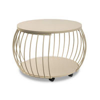 COUCHTISCH 60/60/47 cm rund Creme  - Creme, Design, Holzwerkstoff/Metall (60/60/47cm) - Xora