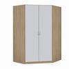 ECKSCHRANK in  - Weiss/Silberfarben, Konventionell, Holzwerkstoff/Kunststoff (117/197/52,2cm) - Boxxx