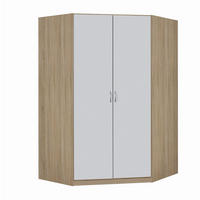 ECKSCHRANK in  - Weiss/Silberfarben, Konventionell, Holzwerkstoff/Kunststoff (117/197/52,2cm) - Boxxx